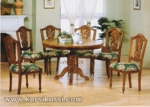 Furniture Kayu Ukir Set Kursi Meja Makan KKS 122