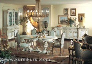Furniture Ruang Makan Set Kursi Meja Makan Duco Putih Jepara KKS 129