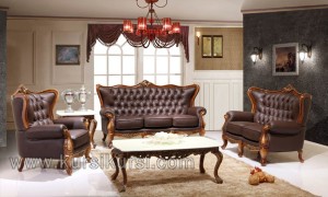 Leather Sofa Set Kursi dan Meja Tamu Ukir Jepara