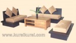 Set Kursi Tamu Minimalis Blok Kayu Jati Model Sofa