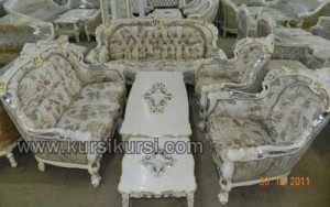 Sofa Set Ukir Duco Putih