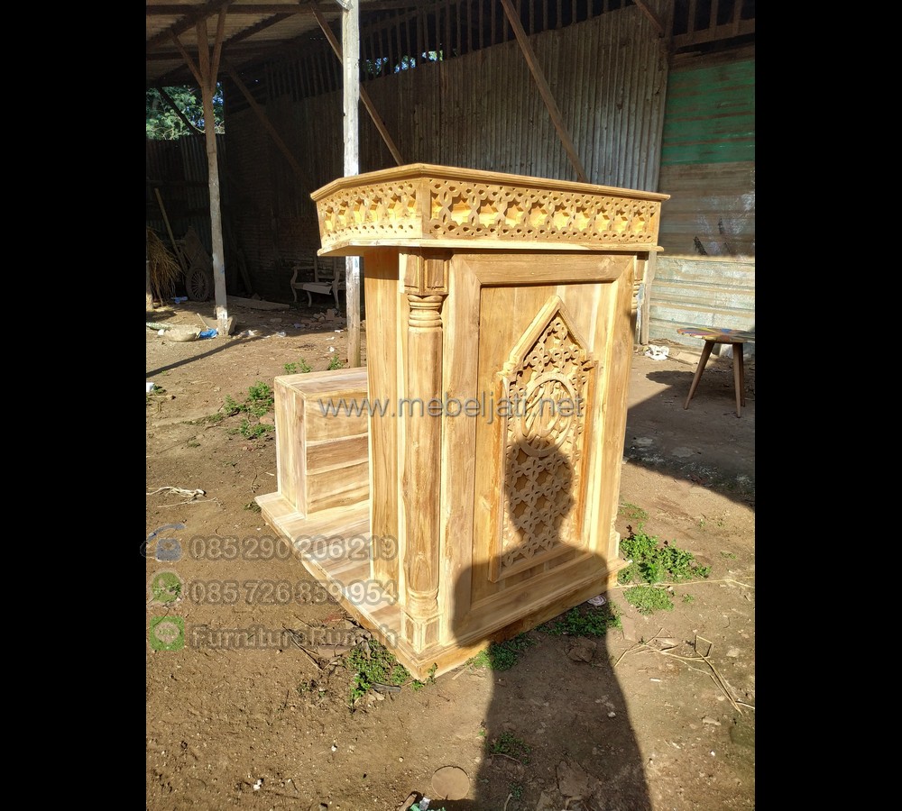 Contoh Mimbar Masjid Minimalis Asli Furniture Jepara MJ PM 455